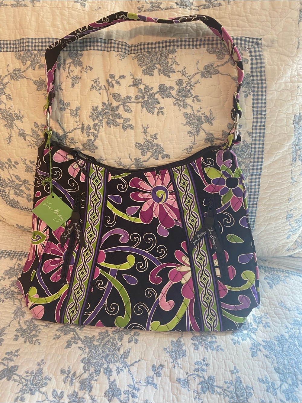 Vera Bradley Vintage Purple Punch Lisa B Shoulder Bag NWT